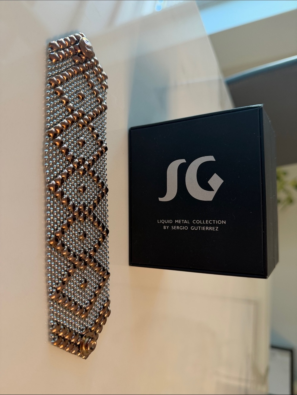Silver and Bronze Mesh Bracelet